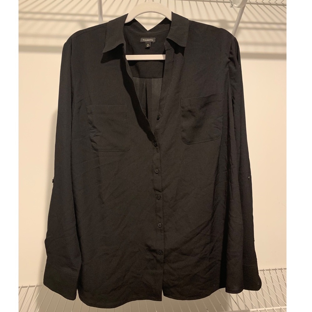 Talbots Black Dress Button Down